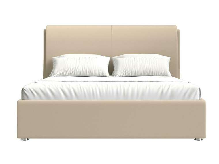 Кровать Принцесса 180х200 бежевого цвета с подъемным механизмом (экокожа)