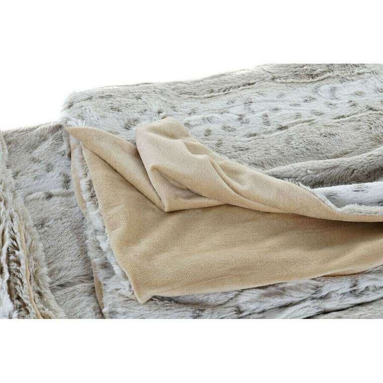 Покрывало DKD Home Decor Белый Бежевый Животное гора Дикий 150 x 200 x 2 см 130 x 170 x 2 см