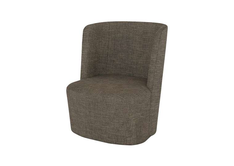 Кресло E7.5 в обивке из рогожки коричневого цвета