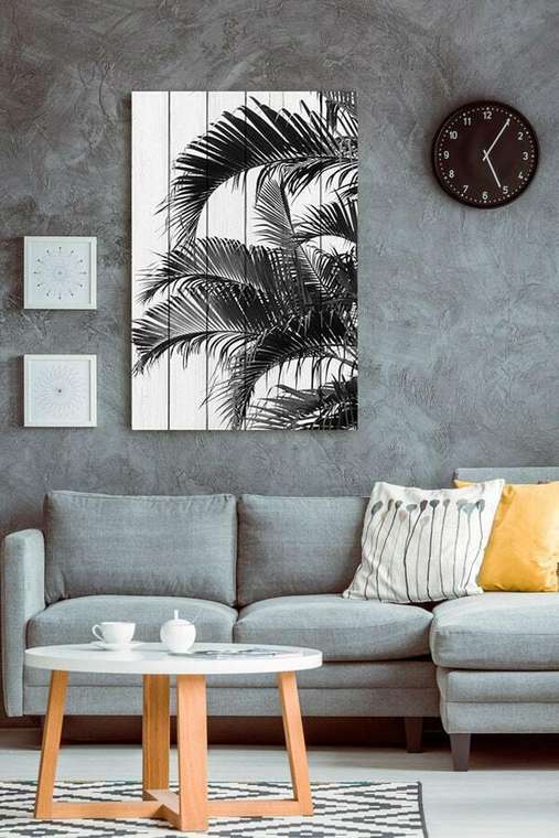 Картина на дереве Пальмовые листья 40х60 см