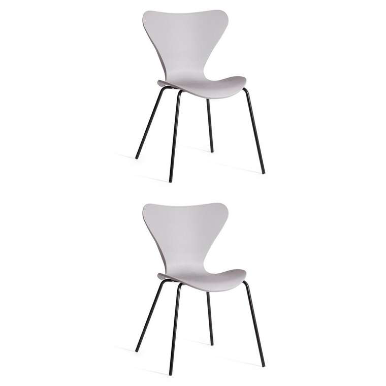 Набор из двух стульев Jacobsen серого цвета