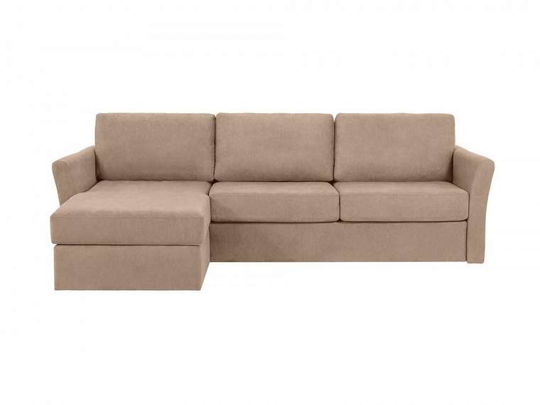 Угловой диван-кровать Peterhof бежево-коричневого цвета