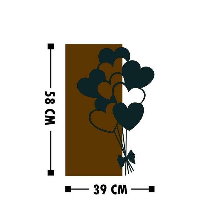 Настенный декор Шары 39x58 коричнево-черного цвета