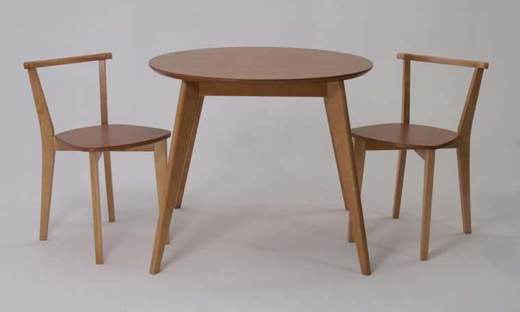 Обеденная группа Сканди 90 светло-коричневого цвета