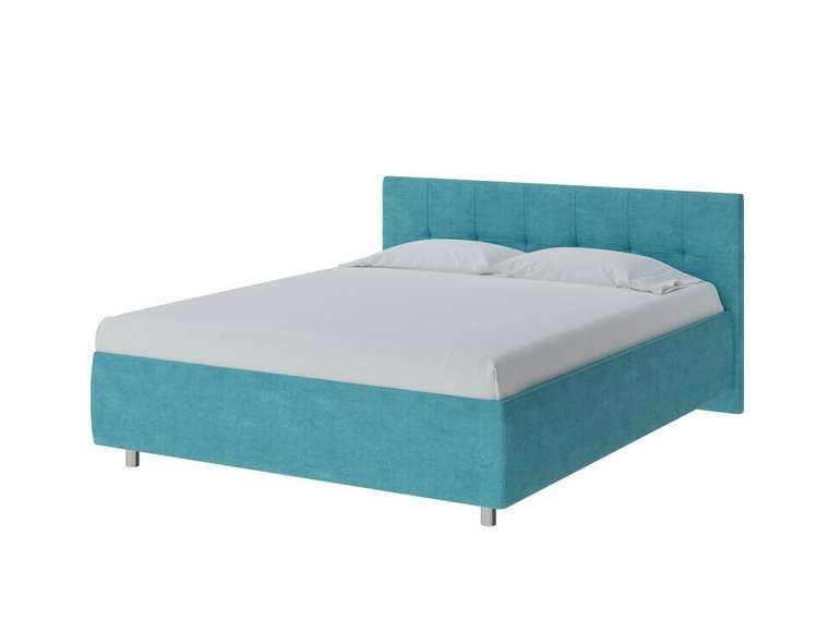 Кровать без основания Diamo 140х200 лазурного цвета (велюр)