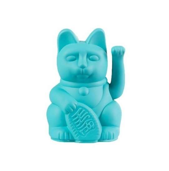 Декоративная фигурка-статуэтка Lucky Cat Mini бирюзового цвета