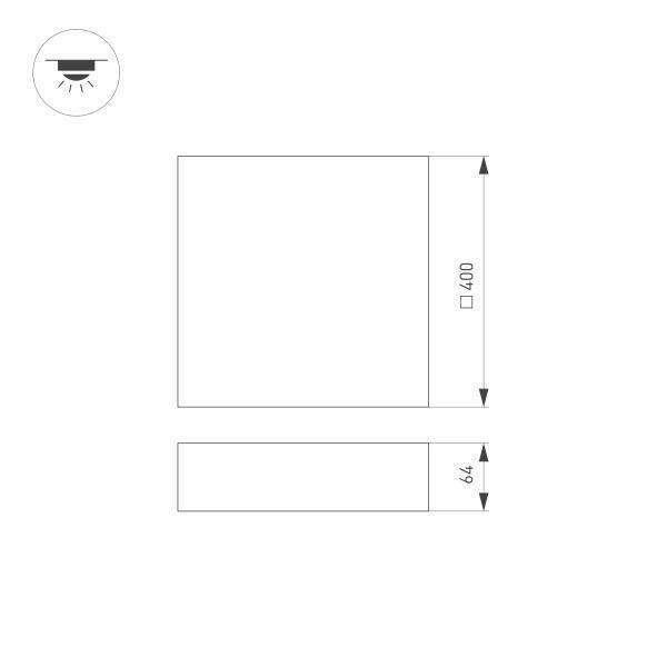 Потолочный светодиодный светильник Arlight SP-Quadro-S400x400-40W Day4000 034795