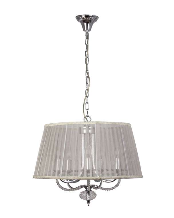 Подвесная люстра Josephine 3007/5(chrome) (ткань, цвет белый)