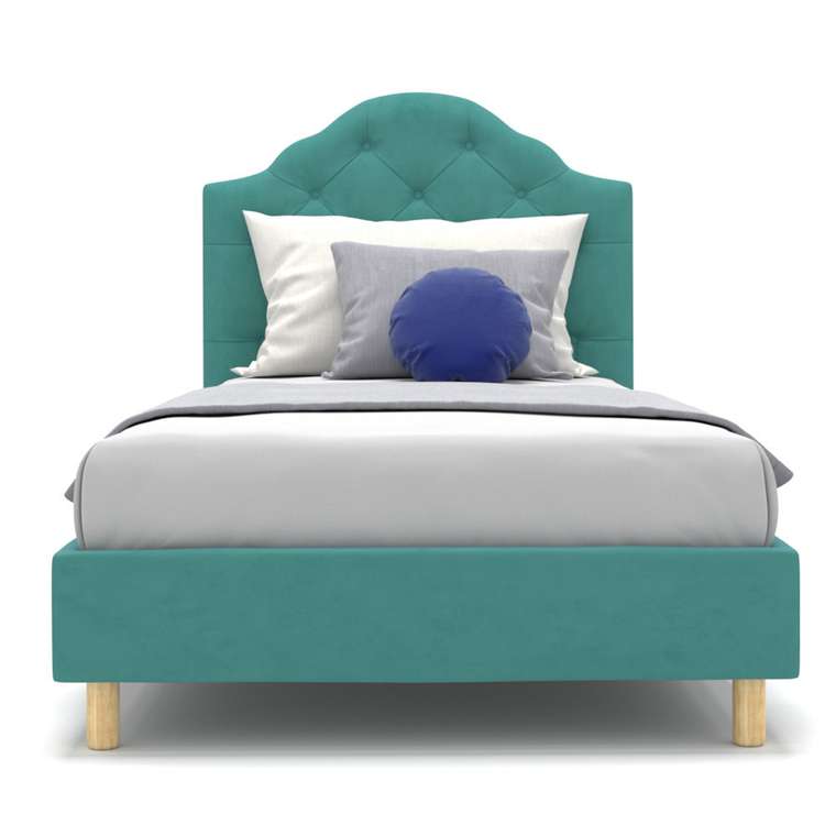Односпальная кровать Mia kids бирюзового цвета 90х190 