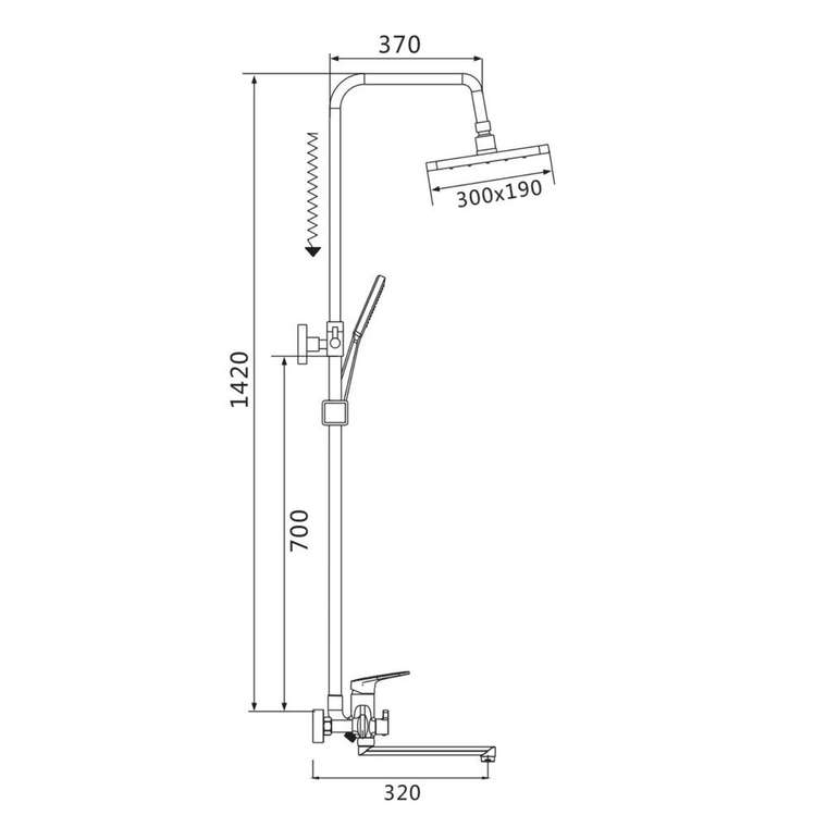 Душевая система Raffine F3685, хром