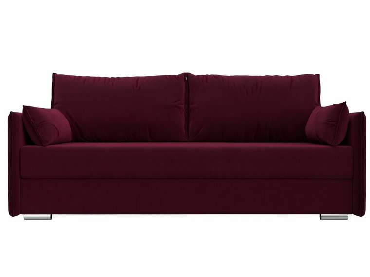 Прямой диван-кровать Сайгон бордового цвета