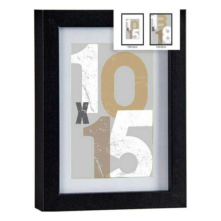 Фоторамка 16 x 21 x 2,5 cm Чёрный Cтекло Деревянный MDF (6 штук)