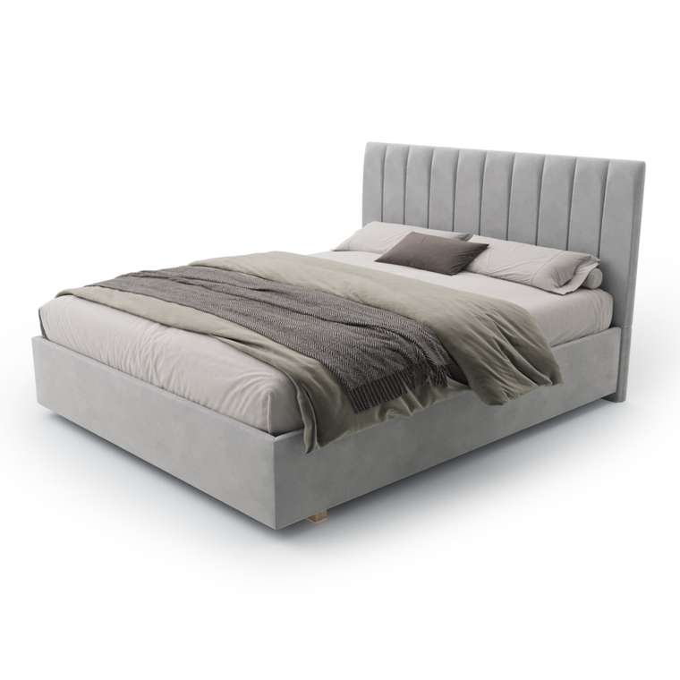 Кровать Алькасар 180х200 серого цвета с подъемным механизмом