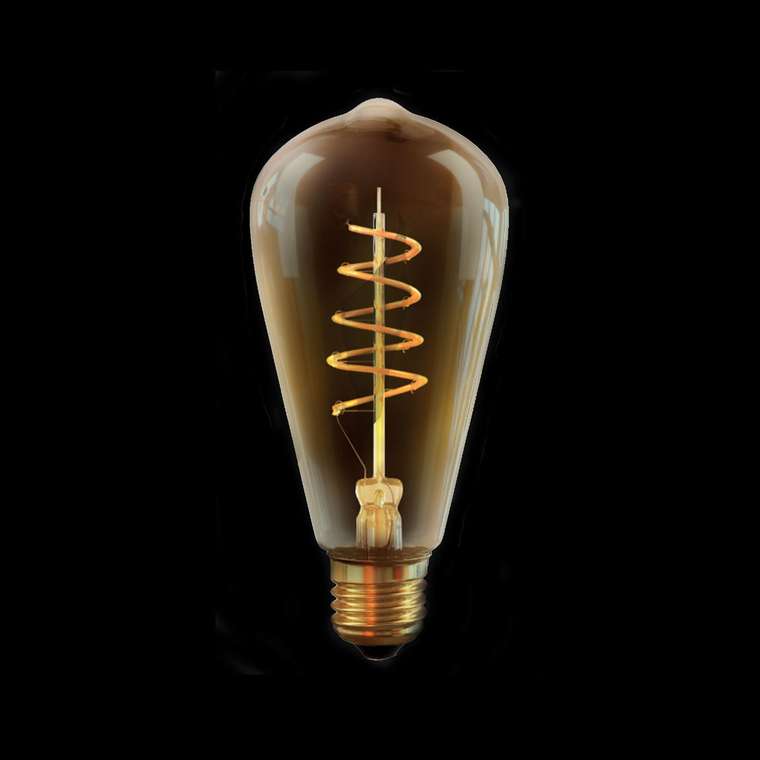 Лампа светодиодная колба золотая диммируемая