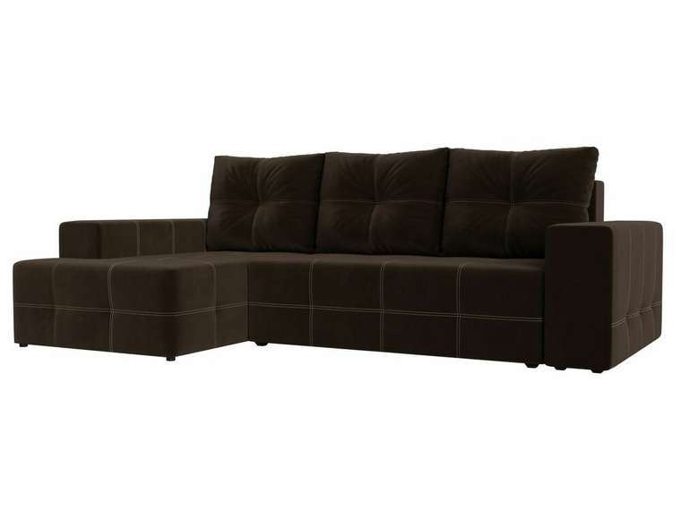 Угловой диван-кровать Перри коричневого цвета левый угол