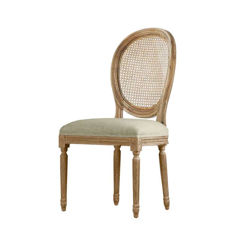 стул с мягкой обивкой с ротанговым плетением 