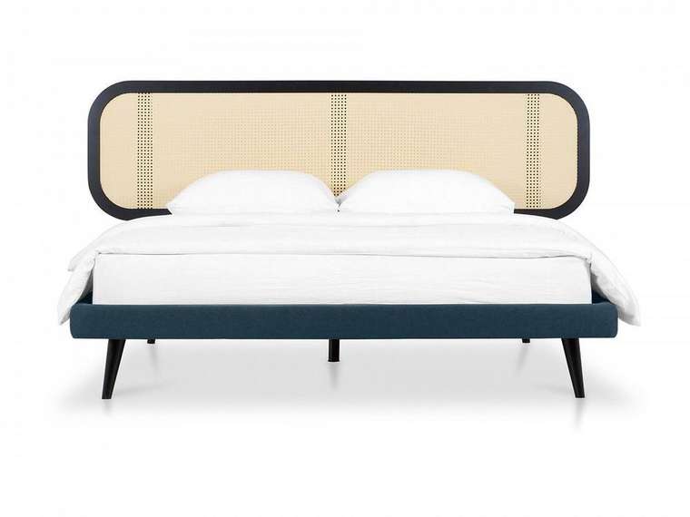 Кровать Male 160х200 с основанием темно-синего цвета