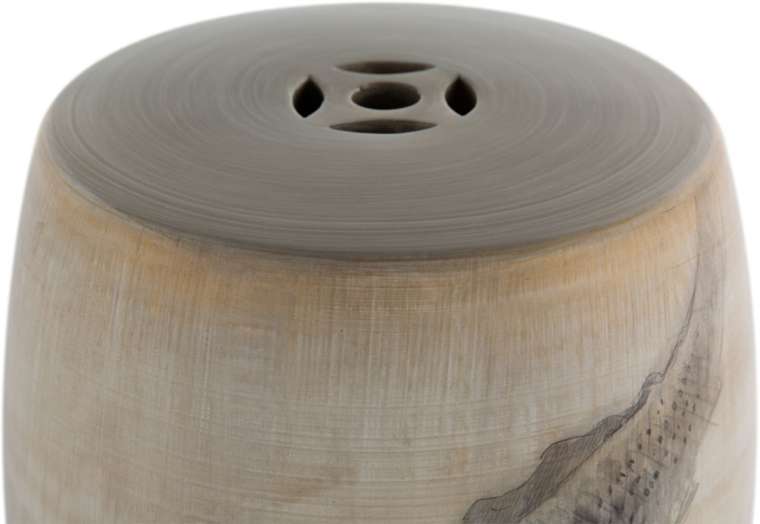 керамический столик-табурет Carp в виде барабана 