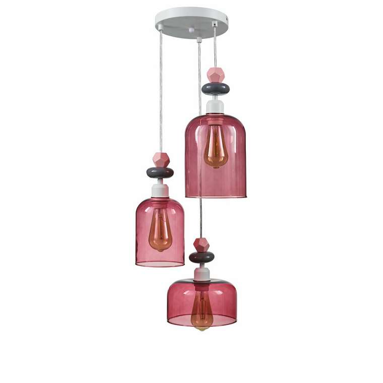 Подвесной светильник Color trio с разными по форме плафонами