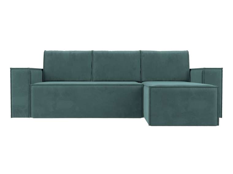 Угловой диван-кровать Куба темно-бирюзового цвета правый угол