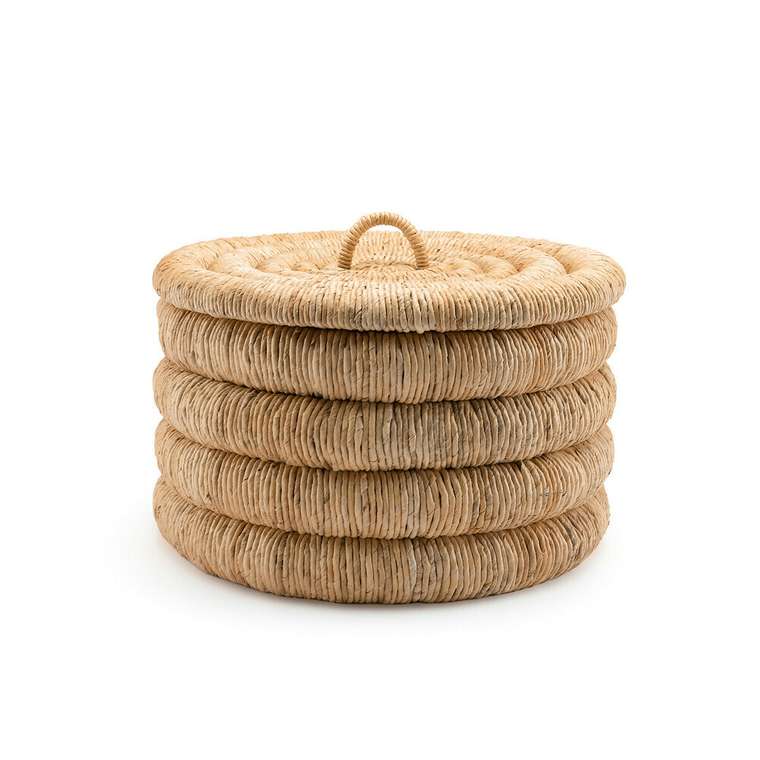 Корзина круглая с крышкой Marilo из плетеного бананового дерева  