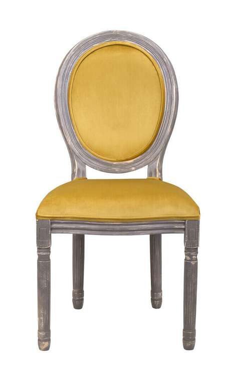 Интерьерный стул Volker gold velvet желтого цвета