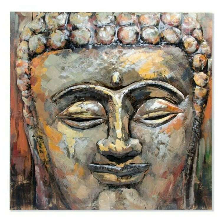 Картина Buda Деревянный Металл Восточный Будда (80 x 80 x 7 cm)