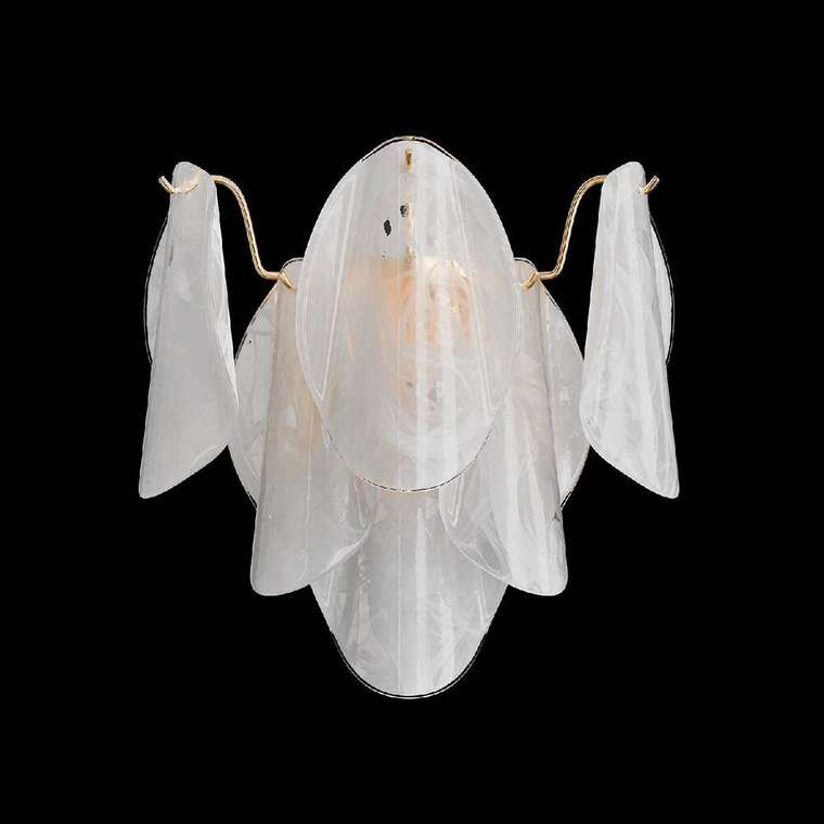 Настенный светильник EMILIA AP2 GOLD (стекло, цвет белый)