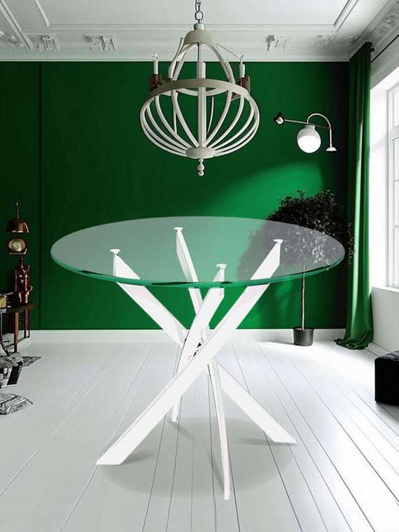 Обеденный стол R100 со стеклянной столишницей 