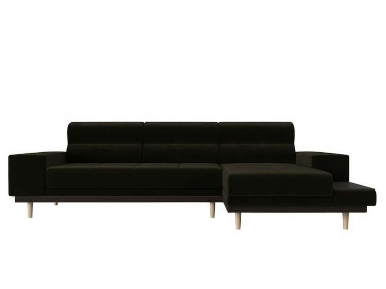 Угловой диван-кровать Леонардо коричневого цвета правый угол