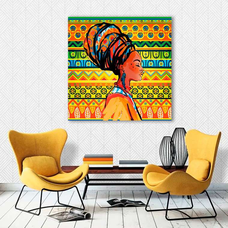 Картина на холсте Африканка №1 60х60 см