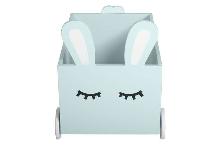 Ящик для игрушек Sleepy Bunny на колёсах цвета аква