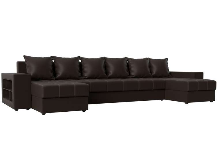 Уловой диван-кровать Дубай коричневого цвета (экокожа)