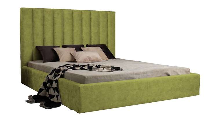 Кровать с подъемным механизмом Kelly 180х200 зеленого цвета