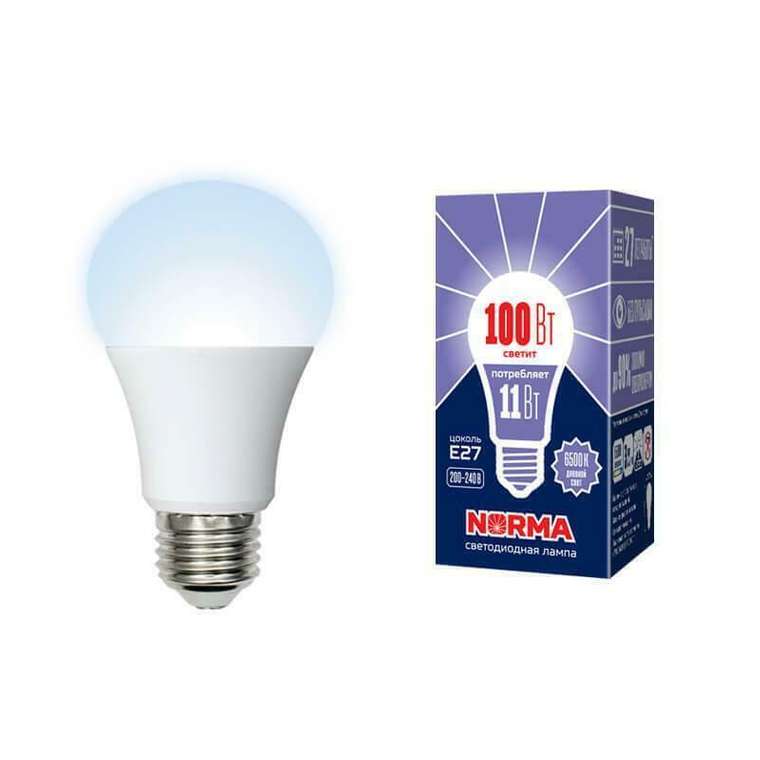 Лампа светодиодная (UL-00003785) E27 11W 6500K матовая LED-A60-11W/DW/E27/FR/NR