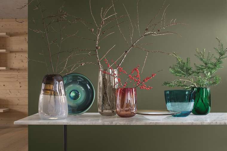 Ваза Forest 38 см терракотовая из выдувного стекла