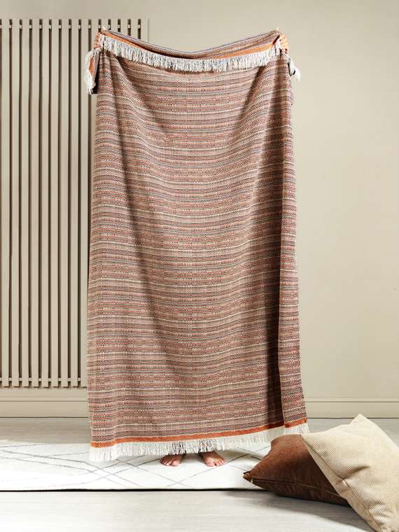 Плед Portofino 150x200 бежево-синего цвета