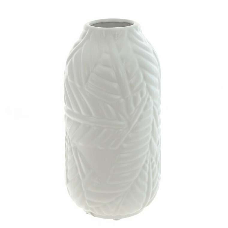 Керамическая ваза H25 белого цвета