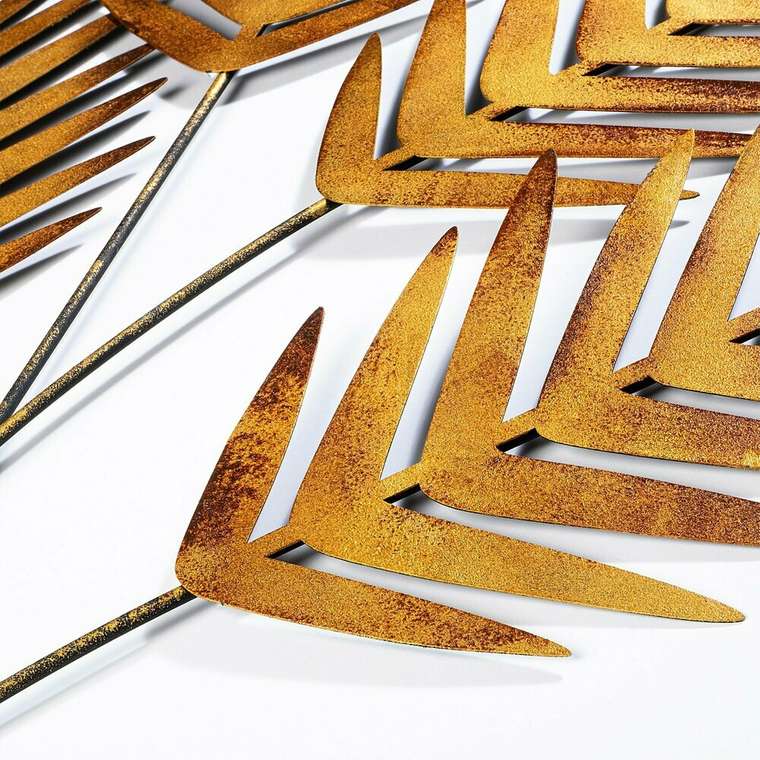 Настенный декор ручной работы 72х108 из металла желто-коричневого цвета