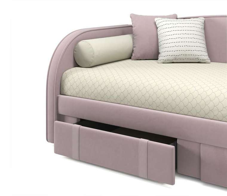 Кровать с ортопедическим основанием и матрасом Elda 90х200 лилового цвета
