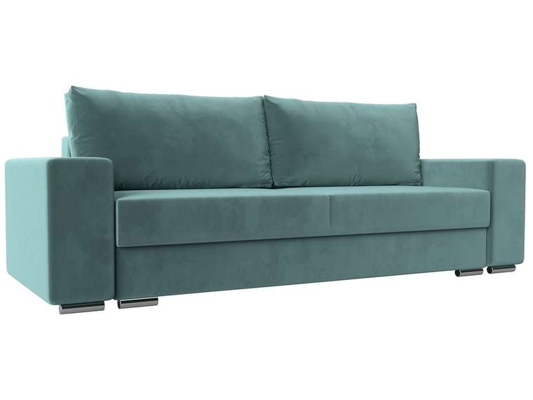 Прямой диван-кровать Дрезден бирюзового цвета