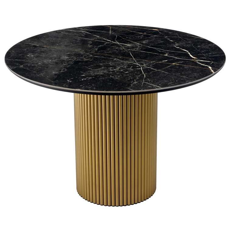 Обеденный стол Aura черно-золотистого цвета