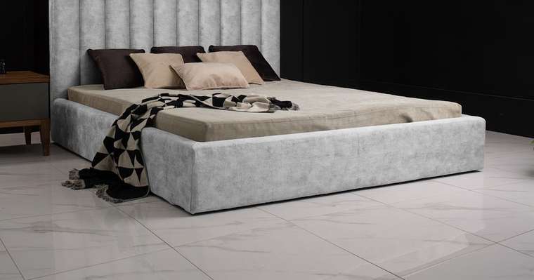 Кровать Kelly 180х200 серого цвета