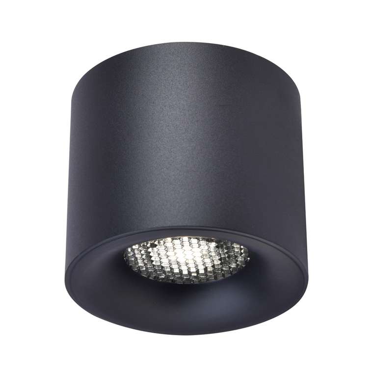 Светильник потолочный черный LED 1*10W 3000K 530Lm Ra 36° IP20 D80xH70 170-240VV Накладные светильники