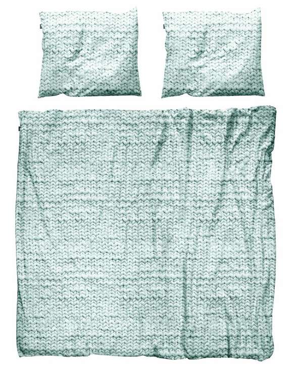 Комплект постельного белья "Косичка" зеленый 220х200 фланель