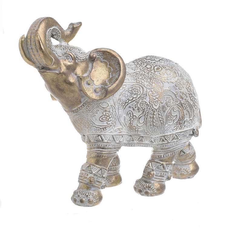 Статуэтка слон бело-золотого цвета