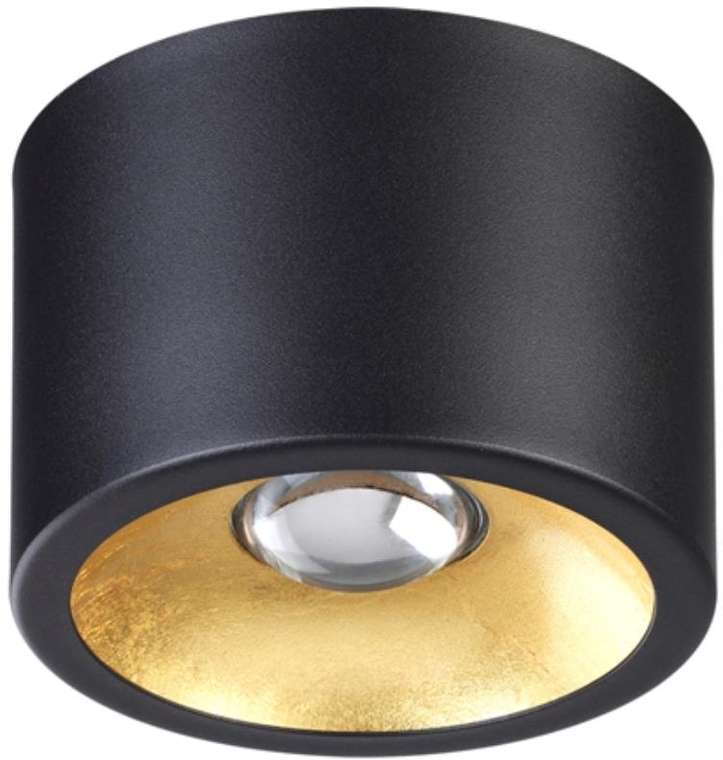 Потолочной накладной светильник Odeon Light Glasgow 6669/1CL LED GU10 1*7W 220V черный с золотым фоль-м