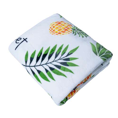 Плед 'Амели' 200х220, велсофт, 100% полиэстер, 'Ананасы'