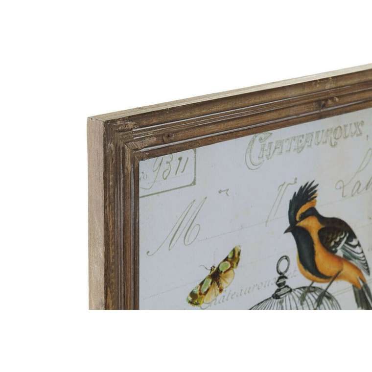 Картина 34 x 2 x 44 cm клетка Shabby Chic (4 Предметы)
