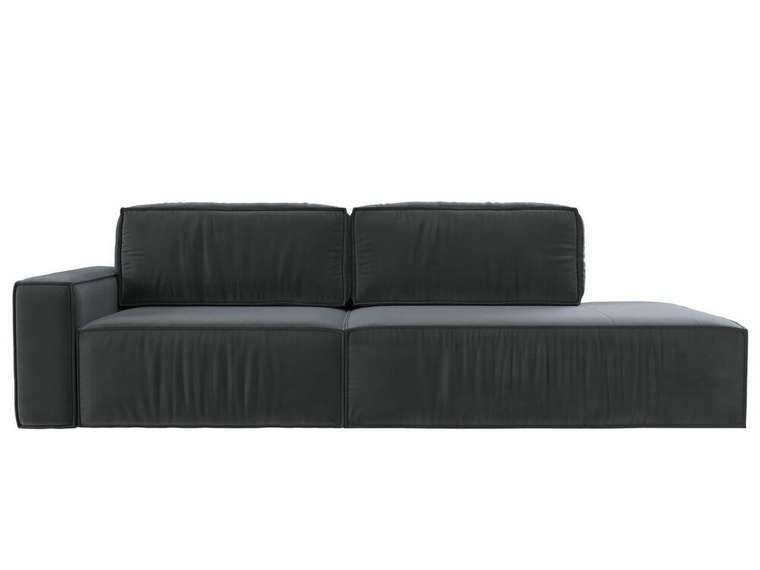 Прямой диван-кровать Прага модерн серого цвета подлокотник слева